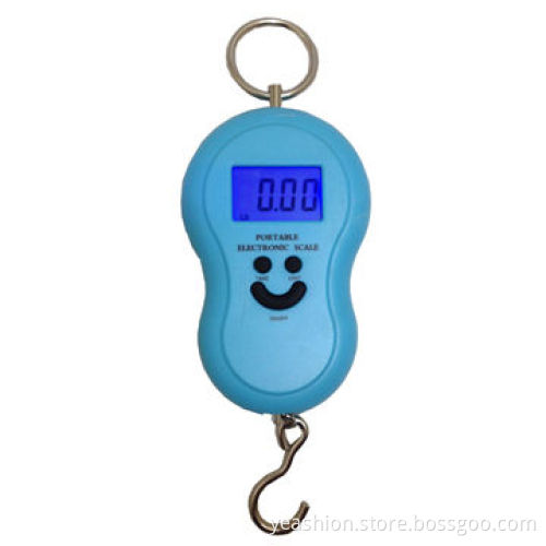 Hanging Digital Weighing Luggage Scale with Hook, Blue Color, Back Light LCD Display/Ring Handle